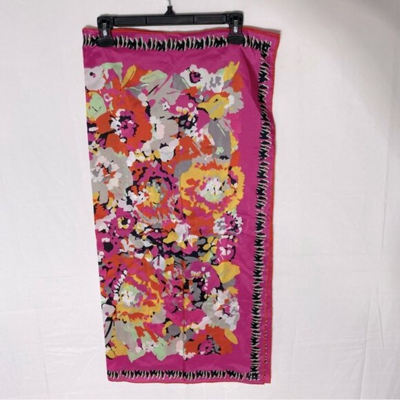 BCBGMaxAzria Pink Abstract Floral Square Scarf - Picture 12 of 16